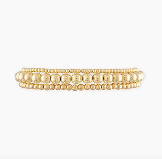14 K Gold Steel Bead Bracelets 5mm