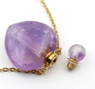 Gemstone- Heart Perfume Bottle Gift Box Necklace