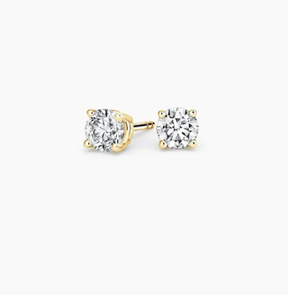 Round 4 prong CZ stud Earring- Steel 