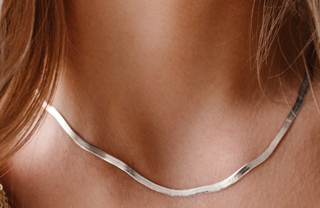 Katie- Herringbone Stainless Steel Necklace 14