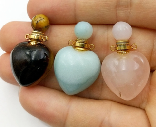 Gemstone- Heart Perfume Bottle Gift Box Necklace