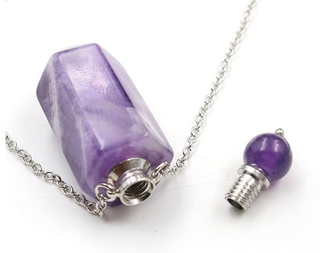 Gemstone Mega Perfume Bottle Necklace- Gift Box