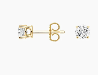 Round 4 prong CZ stud Earring- Steel 