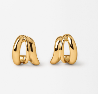 Wave Hoop- Steel Earrings- 14K gold or Silver