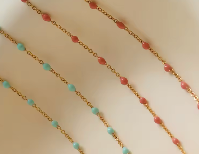 Candy Chain Enamel Steel Chain Necklace – Hoop La Style