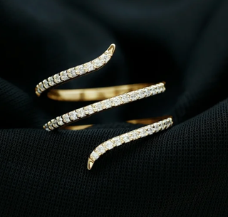 The Diamond Collection- Wrap Finger ring- Gold and silver