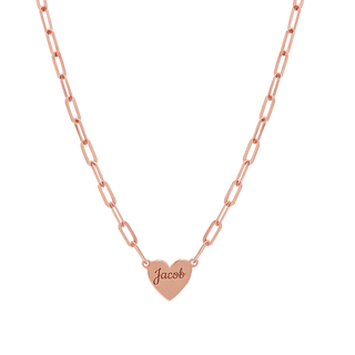 Engravable Multi Heart Paper Clip Necklace