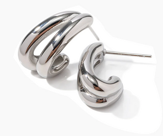 Twin Hoop Huggie Earring