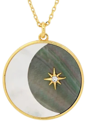 Eclipse Medalion Talisman Medallion Necklace 14k