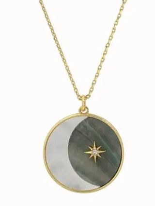 Eclipse Medalion Talisman Medallion Necklace 14k