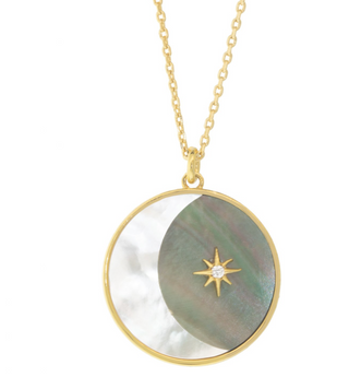 Eclipse Medalion Talisman Medallion Necklace 14k