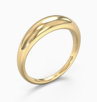 Dome Ring Thin Stacking Rings- Steel 14K goldWaterproof