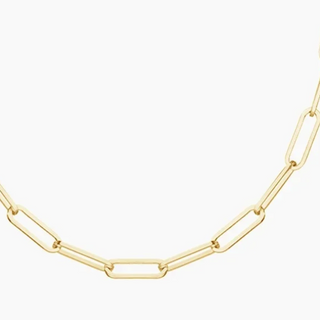 14K Diamond Cut Oval Link Chain Necklace
