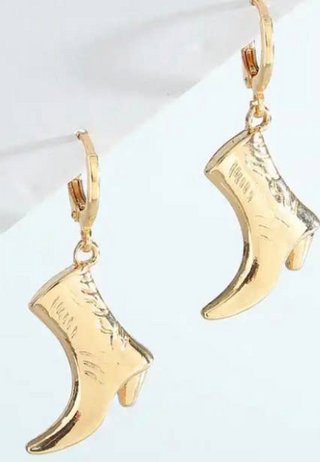These Boots-Hat and Boots- Gold Drop Earrings