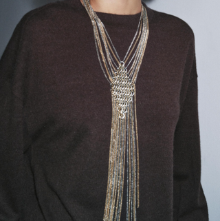 Collier à chaîne à franges Gloria Maximum Lariat - PVD
