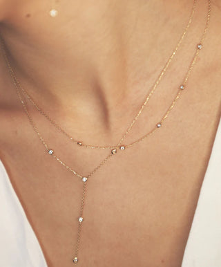 18K Diamond Rose Gold Necklace