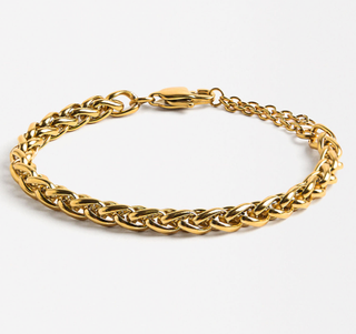 Rope Spiga Bracelet Stainless Steel  14K Gold. Waterproof