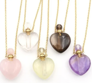 Gemstone- Heart Perfume Bottle Gift Box Necklace