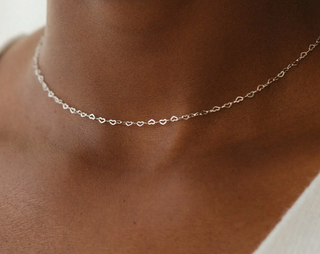 Dainty Heart Chain Necklace- Gold filled or Sterling Silver