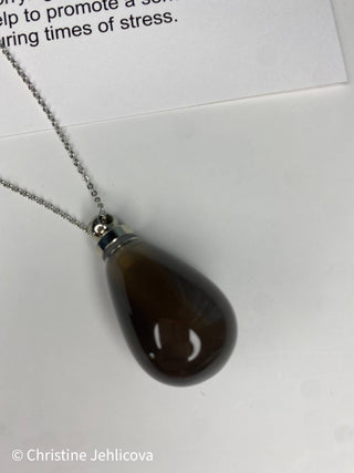 Gemstone Perfume Bottle Necklace- Oval