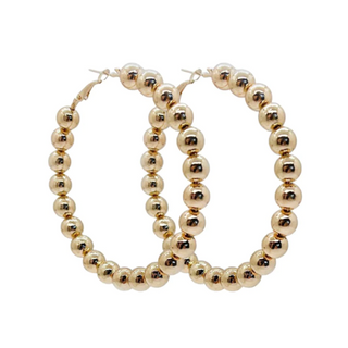 Baller Cascade Earrings Large Gold/ Silver bead Hoop Earring