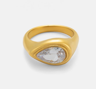 Elysian Eye Ring- Stainless Steel 14K Gold Ring